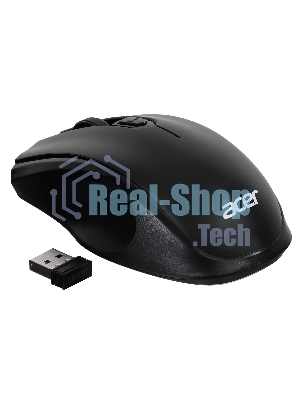 Мышь беспроводная Acer OMR030 черный, 1600 dpi, радиоканал, USB, кнопки - 4