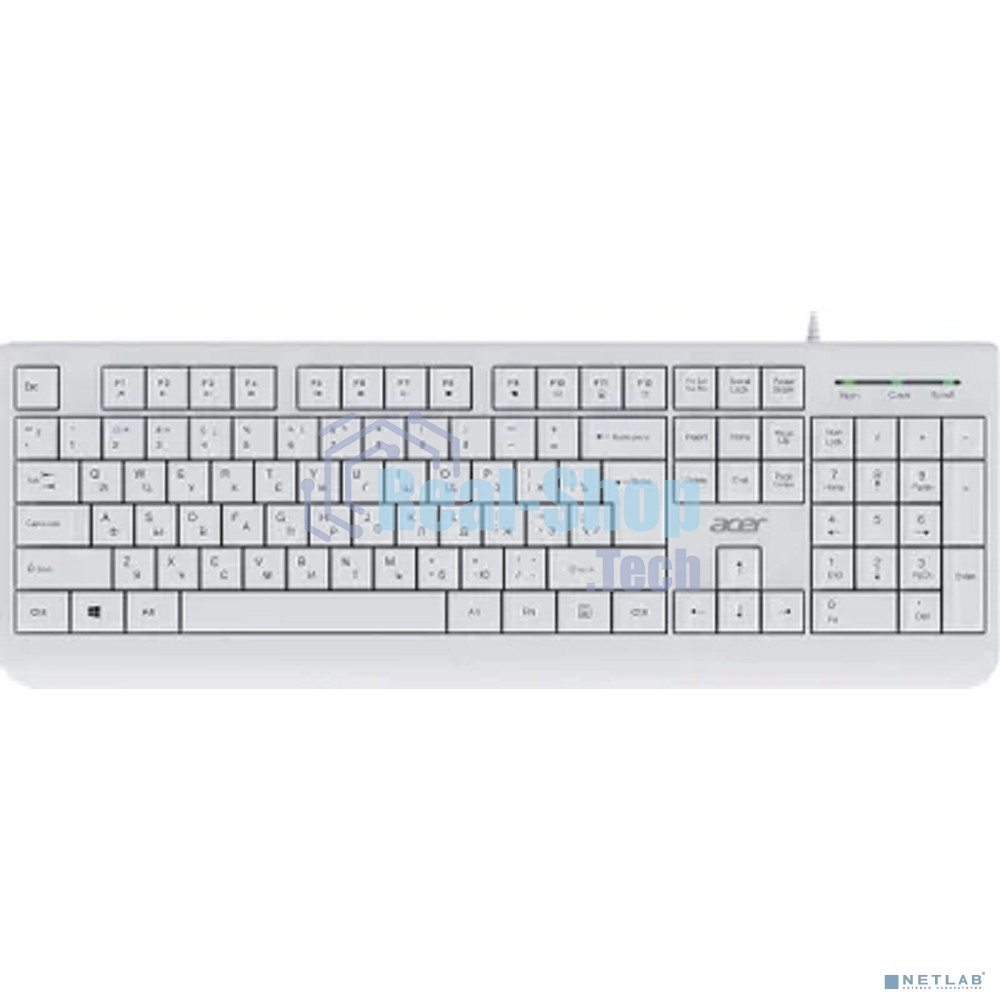 Клавиатура Acer OKW400 проводная, USB Type-A, белый