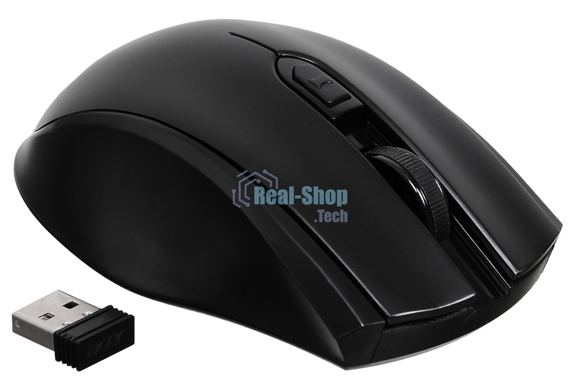 Мышь беспроводная Acer OMR030 черный, 1600 dpi, радиоканал, USB, кнопки - 4