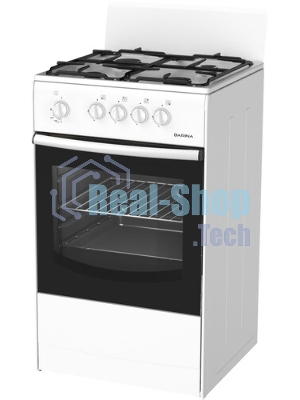 Плита газовая Darina S GM 441 001 W белый/черный, конфорок 4 шт, духовка 50 л, 50 см x 85 см x 51 см