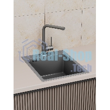 Мойка кухонная из нержавеющей стали BAUEDGE SOUL КТ4050В NANO BLACK, сифон EASY CLEAN в комплекте.