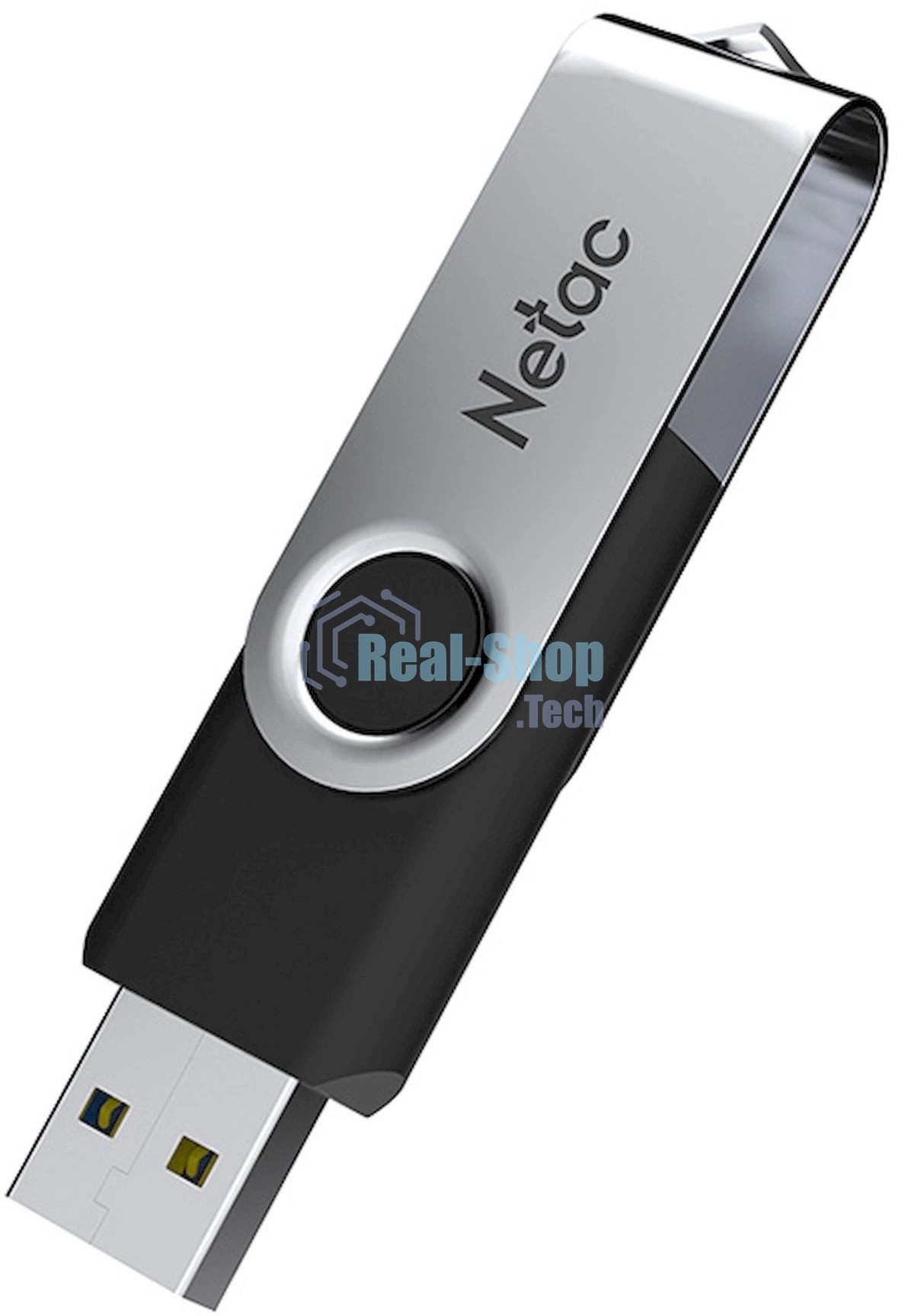 Флешка USB Netac U505 (NT03U505N-128G-30BK), 128Gb, USB 3.0, R/W 110/45, черный/серебристый
