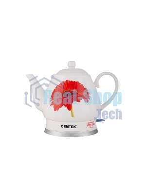 Электрочайник Centek CT-0062 белый, 2.0 л, 2000 Вт, скрытый нагревательный элемент