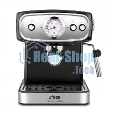 Кофеварка рожковая Ufesa CE7244 BRESCIA черный/серебристый, исп. кофе - молотый, 1.5 л, 850 Вт, 20 бар