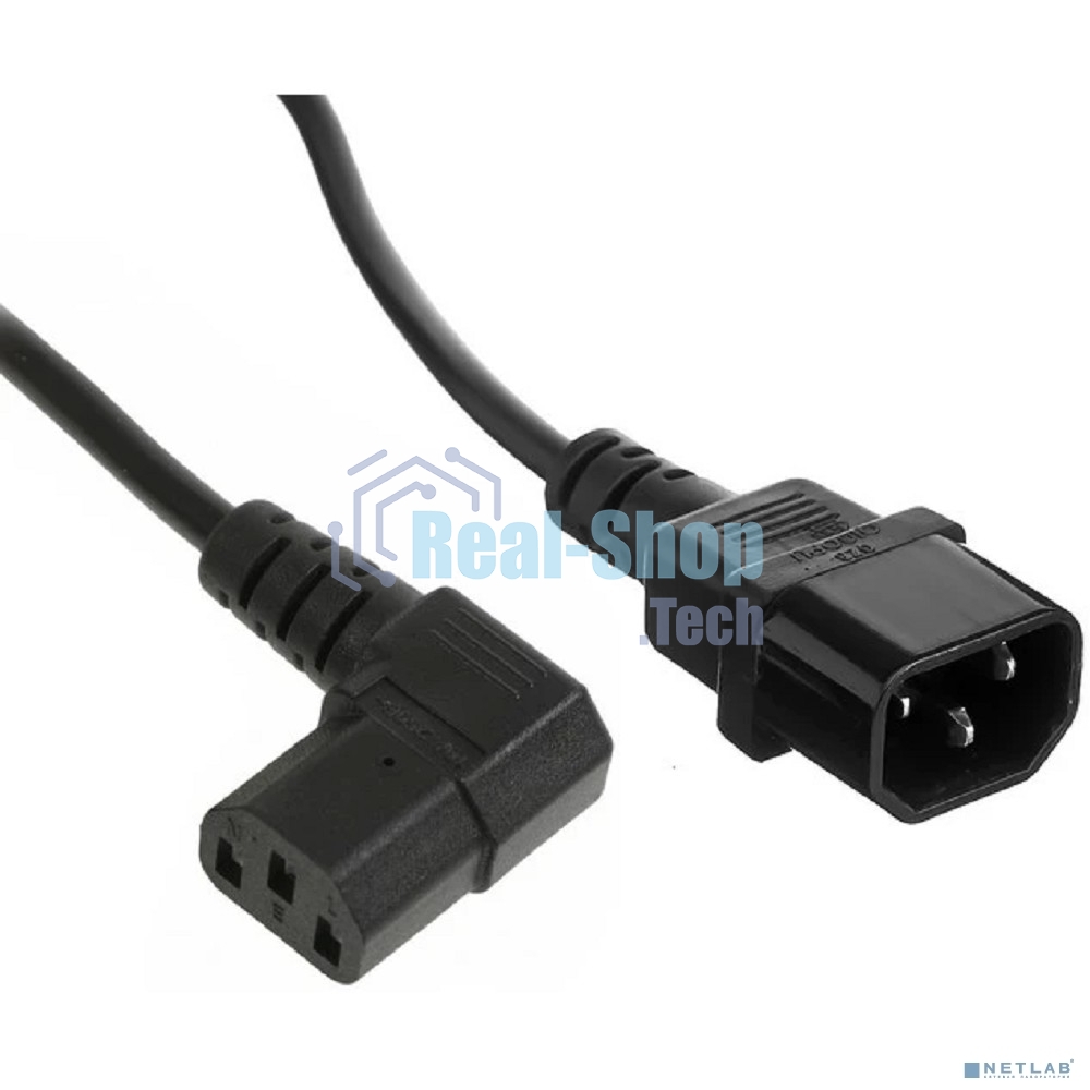Кабель питания ExeGate Power EC-1,8P (C13 угловой->C14, VDE-250V-3*1.0мм2, медь, черный, 16A, 1.8 м)