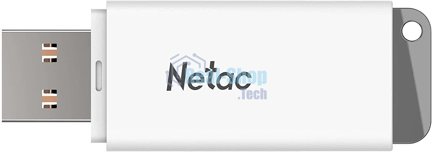 Флешка USB Netac U185 (NT03U185N-008G-20WH), 8Gb, USB 2.0, R/W 25/10, белый/серый