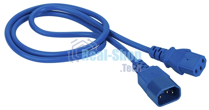 Шнур питания Lanmaster C13-C14, 3х0.75, 220В, 10А, синий, 3 метра