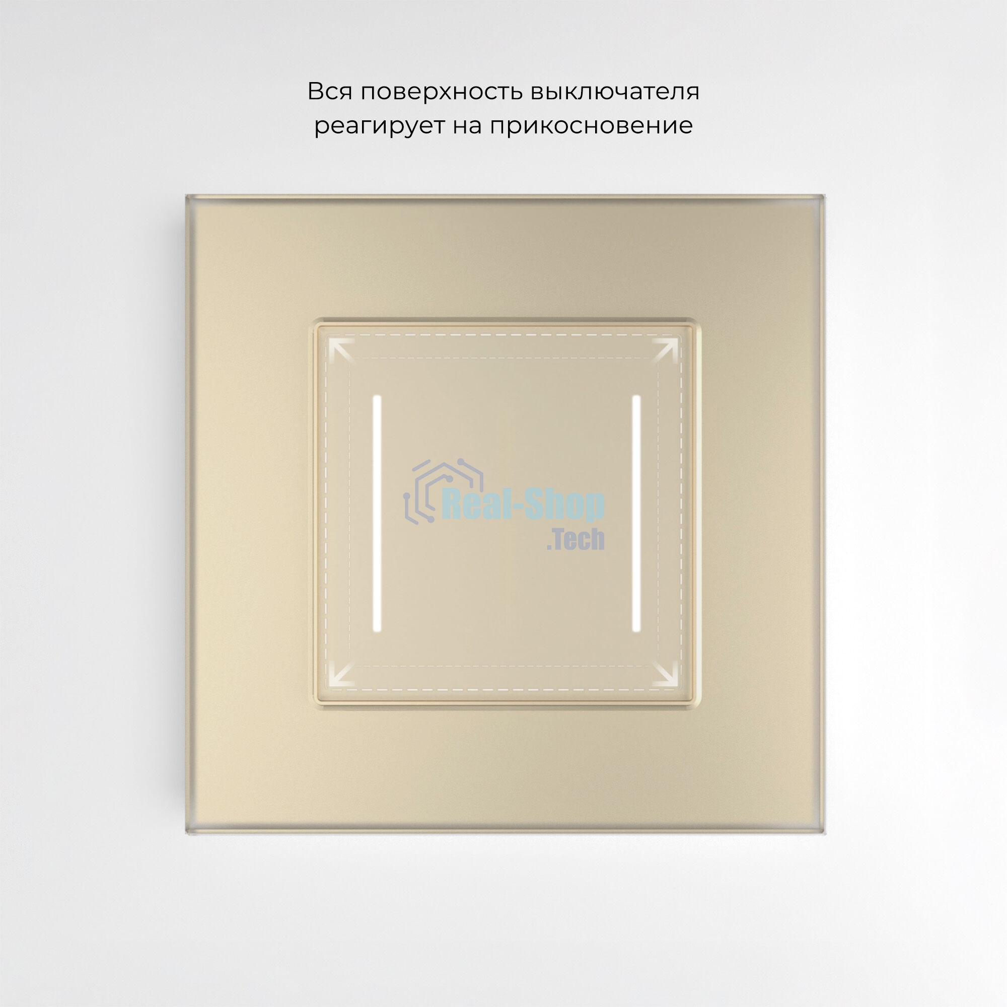 Умный сенсорный выключатель двухклавишный (шампань) W4523011