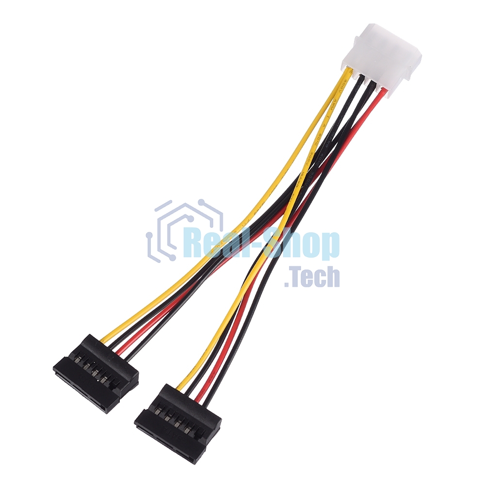 Кабель GoPower MOLEX (F)-2SATA (M) 0.2M 00-00027494