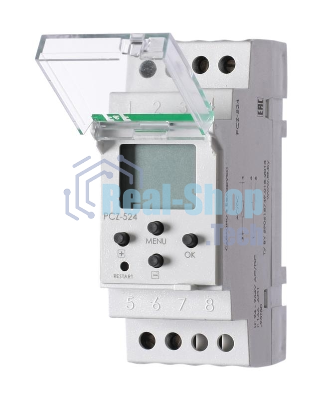 Реле времени PCZ-524 (24-264В AC/DC 16А 1перекл. контакт IP20) F&F EA02.002.004