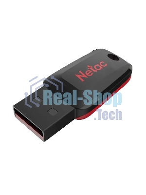 Флешка USB Netac U197 (NT03U197N-064G-20BK), 64Gb, USB 2.0, R/W 25/10, черный/красный