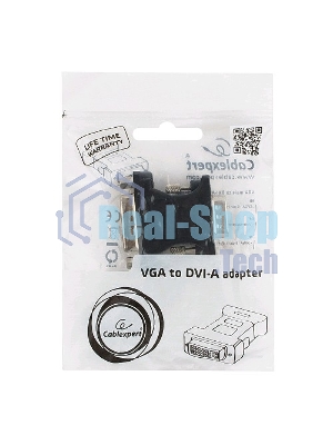 Переходник Cablexpert VGA-DVI, 15M/25F, черный, пакет (A-VGAM-DVIF-01)