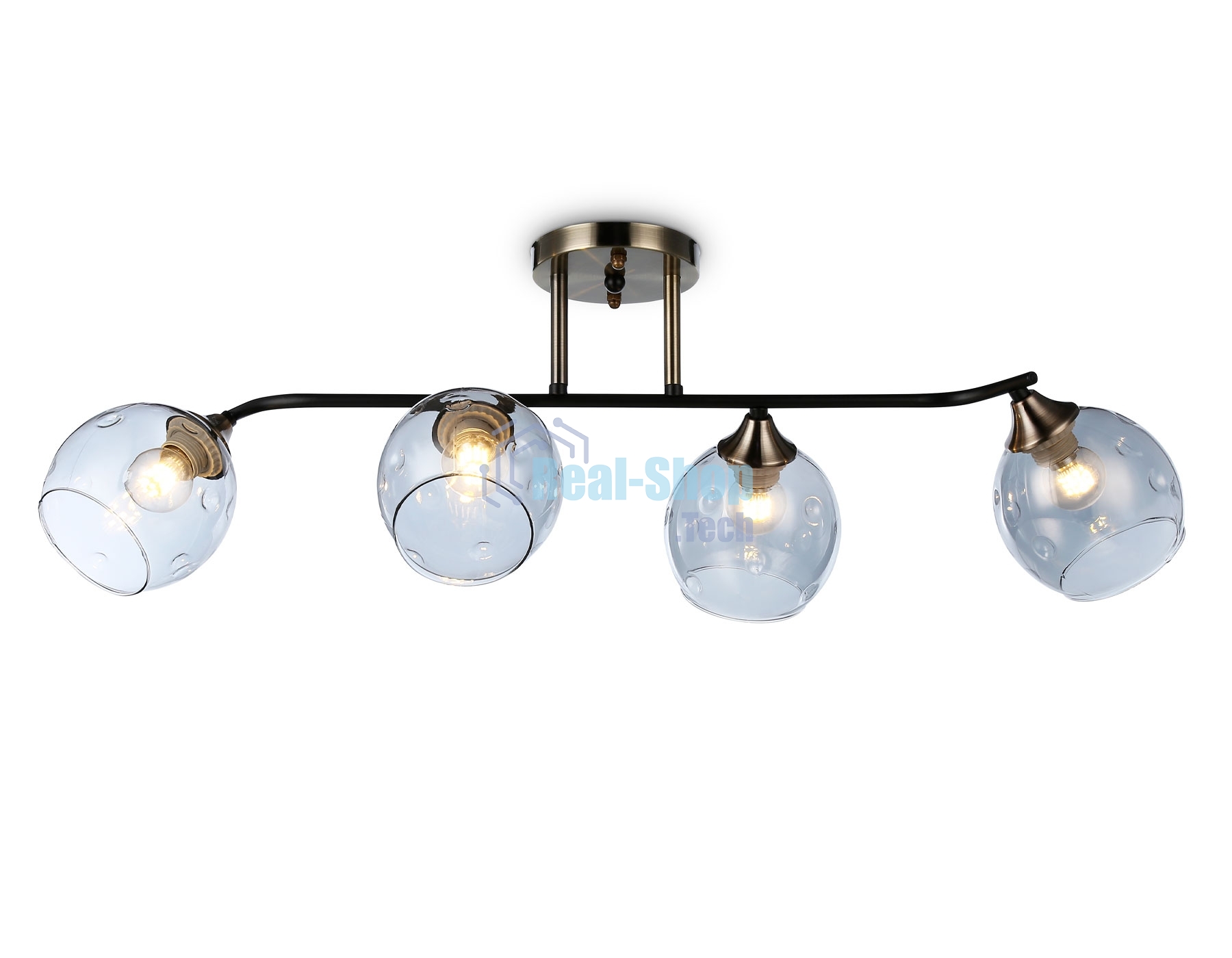 Подвесной светильник TR303011/4 SB/BK/SM  бронза/черный/дымчатый E27/4 max 40W 780*350*240