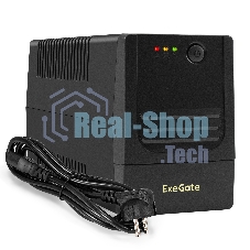Источник бесперебойного питания ExeGate Power NB-850.LED.AVR.4C13 (850VA/510W, LED, AVR, 4*C13, батарея 12V 9Ah, черный)