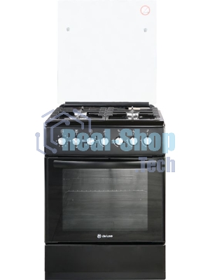 Плита Комбинированная De Luxe 606040.00гэ-003(кр) ЧР черный (стеклянная крышка) реш.чугун