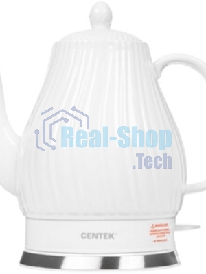 Электрочайник Centek CT-0064 белый, 2.0 л, 2150 Вт, скрытый нагревательный элемент