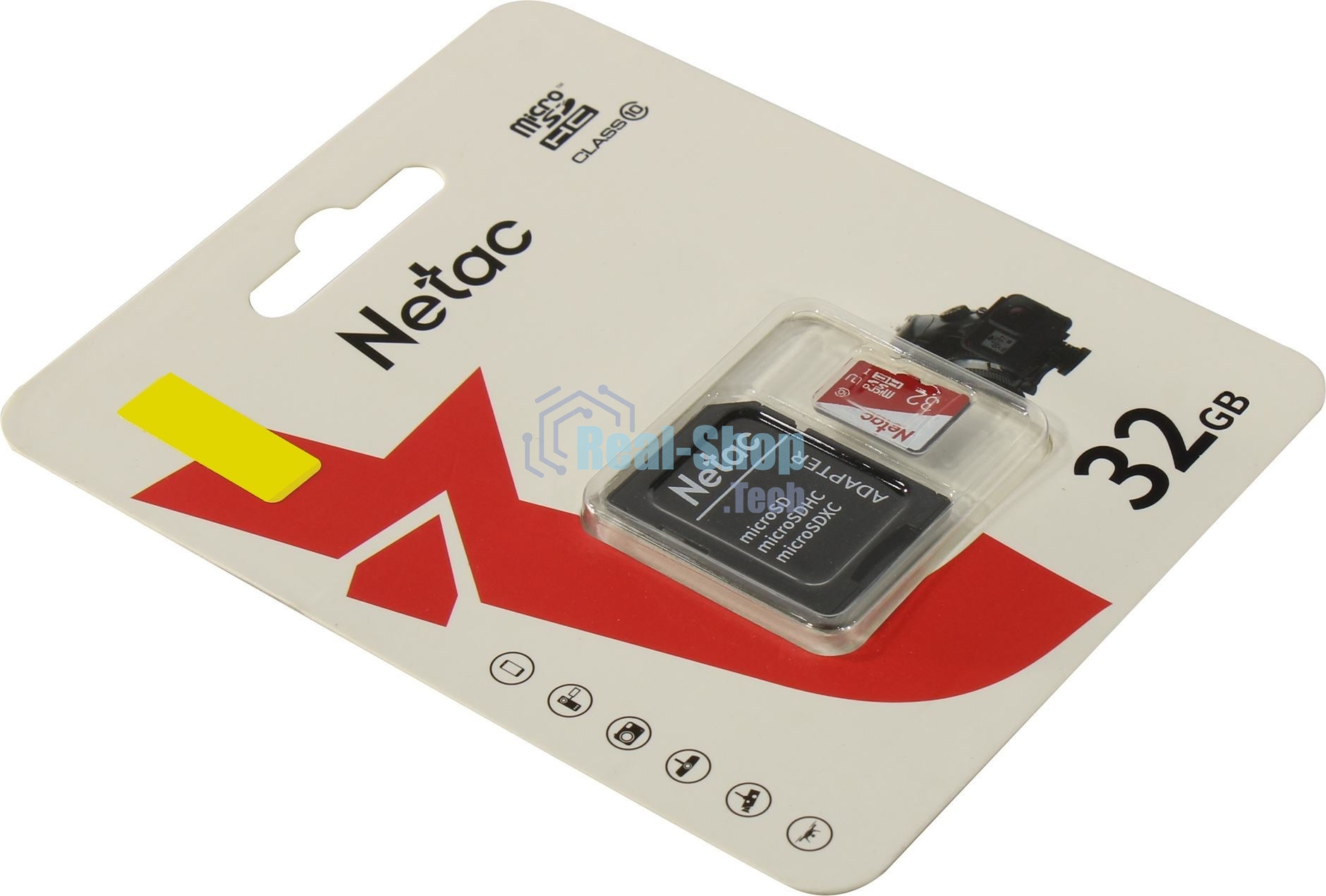 Флеш карта Netac P500 ECO 32Gb MicroSDHC C10 up to 80Mb/s, retail pack with SD Adapter