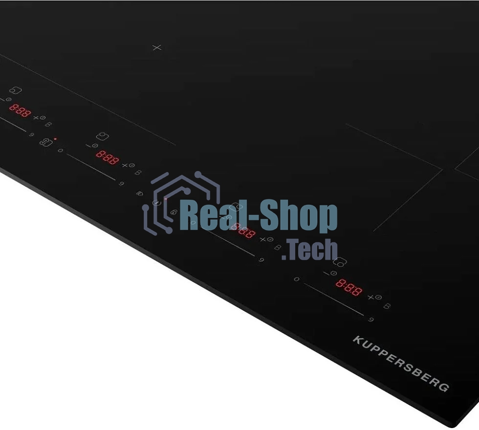 Варочная панель Kuppersberg ICI 616 60 см, индукция, High-Tech, inverter, прямой край, 9 уровней мощности, бустер, Stop and Go, Bridge zone, автоматическое отключение, таймер, индикатор остаточного тепла, сенсорное/слайдерное управление, черный