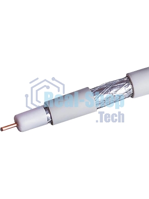 Кабель коаксиальный RG-6 CCS 1.02 (21проц.)/FPE/Al-Pet-Al Foil Unbonded/Al 64х0.12/PVC RW белый (уп.100м) Net.On 109L