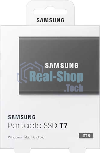Внешний SSD Samsung T7, 2TB, USB 3.2 Gen 2 Type-C, R/W 1050/1000, титан