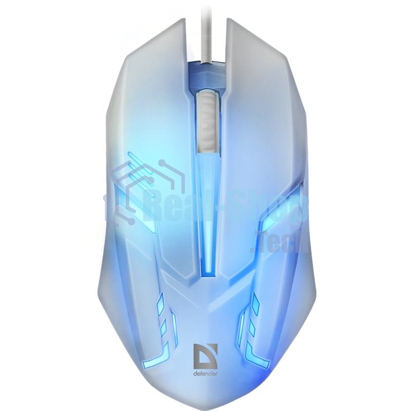 Мышь проводная Defender Cyber MB-560L белый, 1200 dpi, USB, кнопки - 3