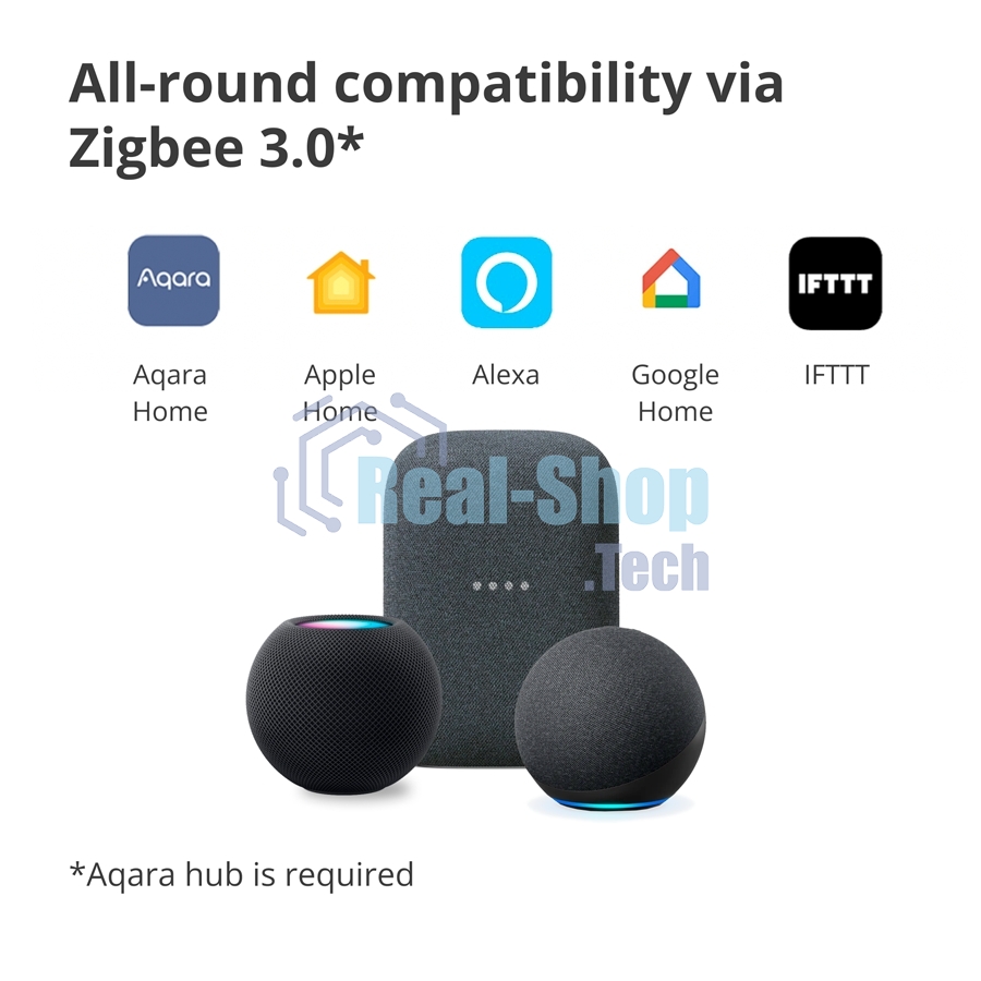 Выключатель умный Aqara Smart wall switch H1 (with neutral, double rocker) WS-EUK04