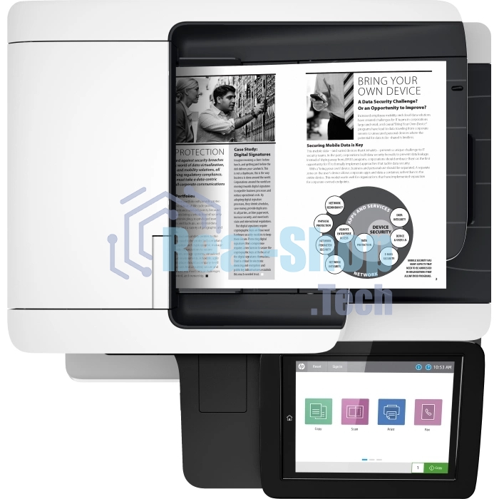 МФУ лазерное HP LaserJet Enterprise M528dn (1PV64A #B19), A4, ч/б, печ. до 43 стр/мин., скан. до 43 стр/мин. (ч/б) 38 стр/мин. (цвет), 1200 x 1200 dpi (печать) 600x600dpi (сканер), USB, RJ-45, Air Print, Mopria