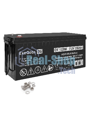 Аккумуляторная батарея ExeGate DT 12200 (12V 200Ah, под болт М8)