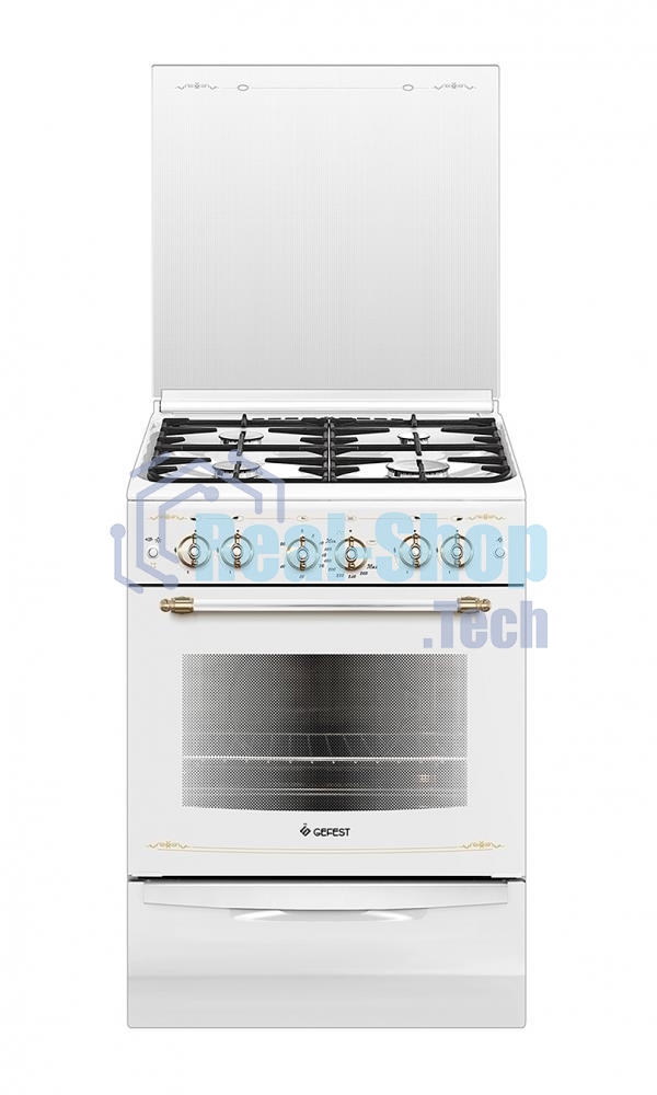 Плита газовая Gefest ПГ 6100-02 0181 белый, конфорок 4 шт, духовка 52 л, 60 см x 85 см x 60 см