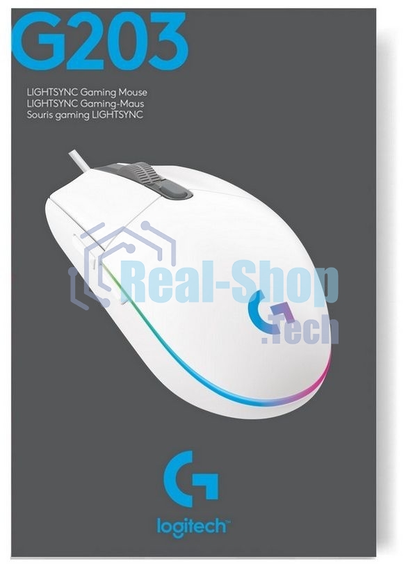 Мышь проводная Logitech G102 LIGHTSYNC белый, 8000 dpi, USB, кнопки - 6