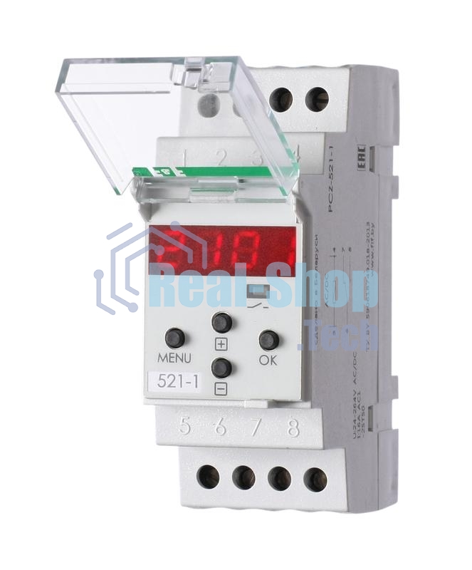 Реле времени PCZ-521-1 (1канал-125пар вкл./выкл. сут./нед. Циклы 24-264В AC/DC 16А 1P IP20 монтаж на DIN-рейке)(аналог ТЭ-15) F&F EA02.002.010