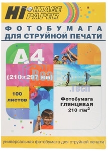 Бумага Hi-Black A200402U Фотобумага глянцевая односторонняя (Hi-image paper) A4, 210 г/м, 100 л. (H210-A4-100)