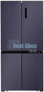 Холодильник LEX LCD450BmID синий металлик трехкамерный 288/129л морозилка снизу, No Frost, Side-by-Side