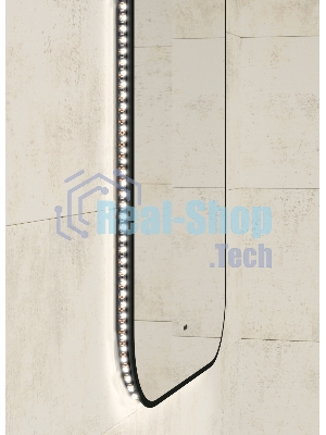 Зеркало Bau Black Rand 50х70, с LED фоновой подсветкой, бесконтактным сенсором, черной окантовкой