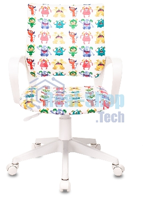 Кресло Бюрократ BuroKIDS 1 W белый, ткань, 120 кг