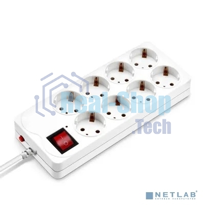 Сетевой фильтр Buro 800SH-1.8-W 1.8 м, 8 розеток, белый, коробка