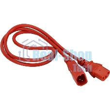 Шнур питания Lanmaster LAN-PP13/14-0.5-RD C13-С14 проводник.:3x0.75мм2 0.5м 220В 10А красный