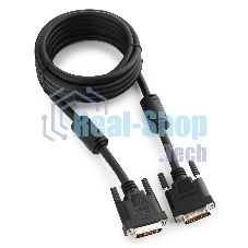 Кабель DVI-D dual link Gembird/Cablexpert, 25M/25M, 3.0м, черный, экран, феррит.кольца, пакет