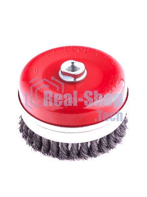 Щетка Matrix для УШМ Heavy Duty, 125 мм, М14, Чашка, крученая проволока 0,5 мм