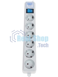 Фильтр-удлинитель PowerCube PRO (SPL(5+1)-16B-P-5М) 5.0 м, LC контур - подавление В/Ч помех, 16А/3,5 кВт