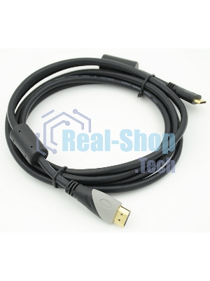 Кабель аудио-видео Behpex HDMI (m)/Mini HDMI (m) 2м. феррит.кольца черный