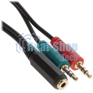 Кабель аудио Cablexpert CCAB-02-35MYHM-0.2MB. 3.5 Jack 4pin(M)/2х 3.5 Jack(F) наушники и микрофон, черный, 0.2м, блистер