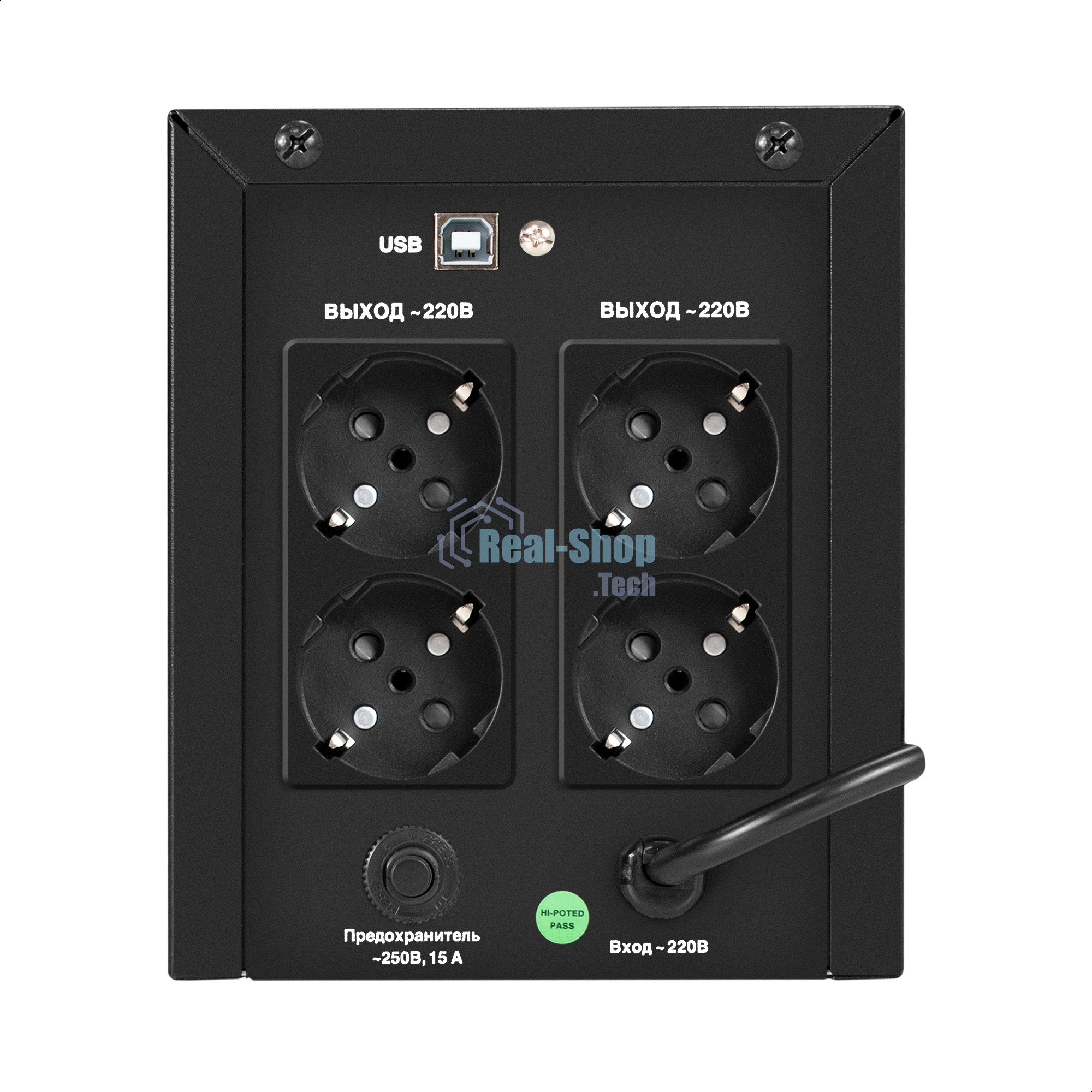 Источник бесперебойного питания ExeGate Power NB-2000.LED.AVR.4SH.USB (2000VA/1200W, LED, AVR, 4*Schuko, USB, батарея 12V 9Ah - 2 шт., металлический корпус, Black)
