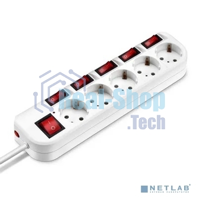 Сетевой фильтр Buro 500SH-5-SW-W 5 м, 5 розеток, белый, коробка