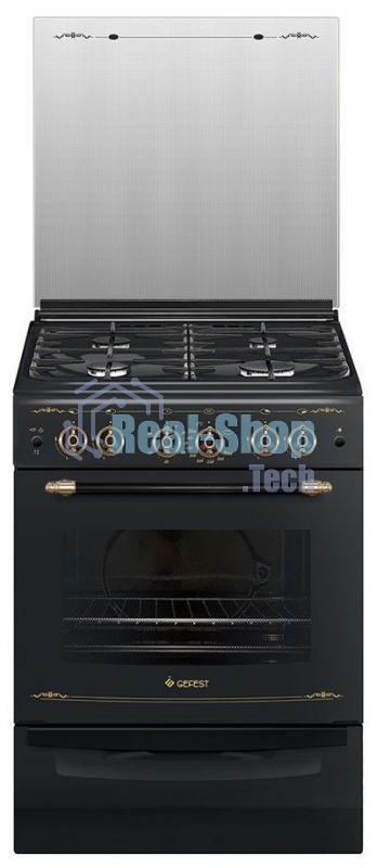 Плита газовая Gefest ПГ 6100-02 0183 черный, конфорок 4 шт, духовка 52 л, 60 см x 85 см x 60 см