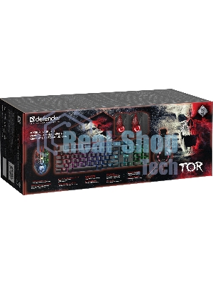 Комплект клавиатура+мышь Defender Tor MHP-127 проводной, USB, 3200 DPI, чёрный