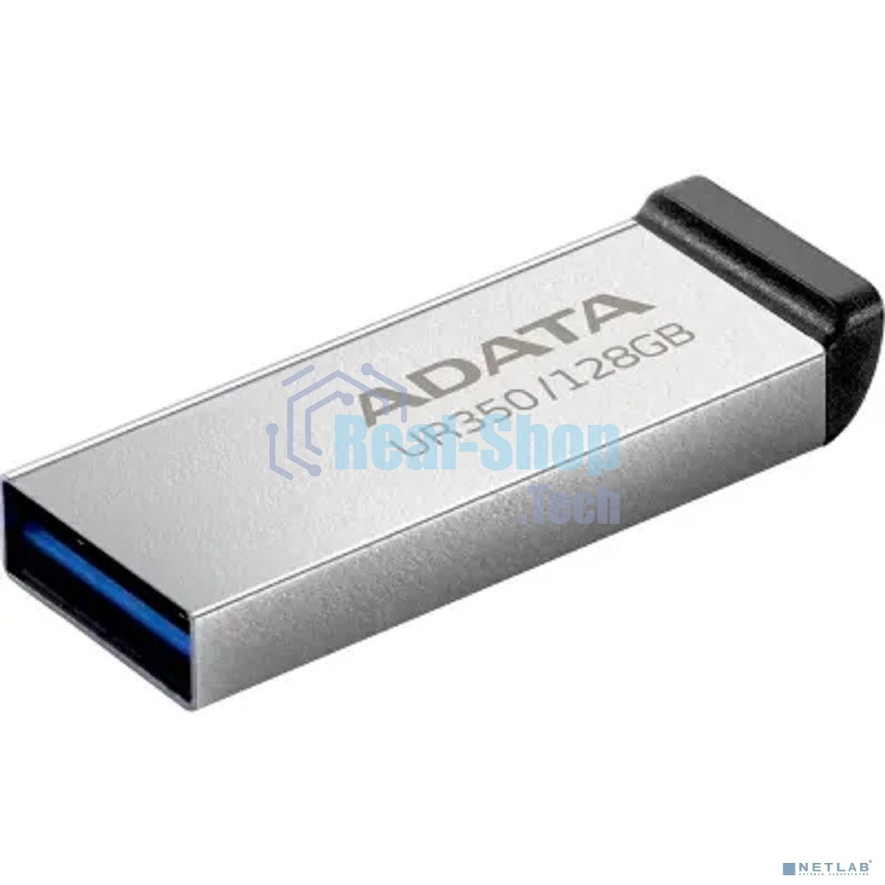 Флешка USB ADATA UR350 (UR350-128G-RSR/BK), 128Gb, USB 3.2, R/W 100/15, серебристый/черный