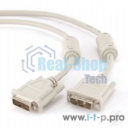 Кабель DVI-D single link Gembird, 3м, 19M/19M экран, феррит.кольца, пакет