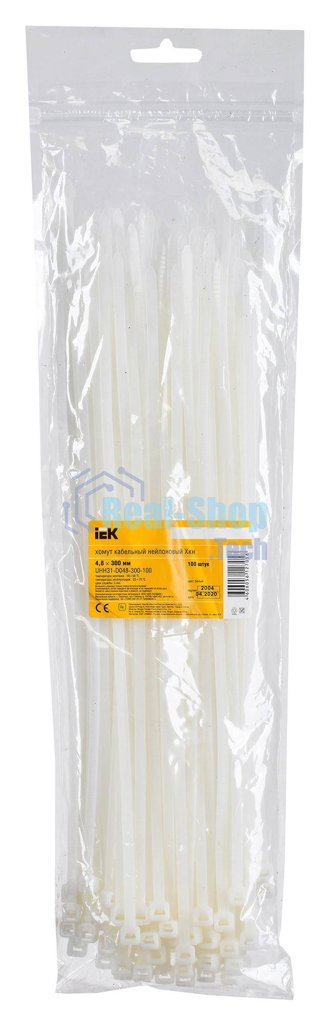 Хомут IEK UHH31-D048-300-100 4,8х300 мм нейлон (100 шт)