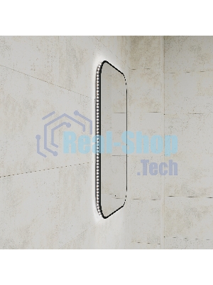 Зеркало Bau Black Rand 40х70, с LED фоновой подсветкой, бесконтактным сенсором, черной окантовкой